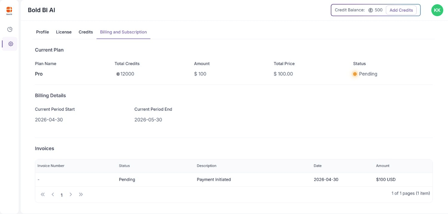 AI Credits - Payment Pending