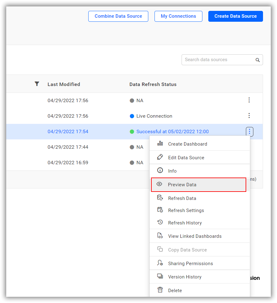 preview Data Source