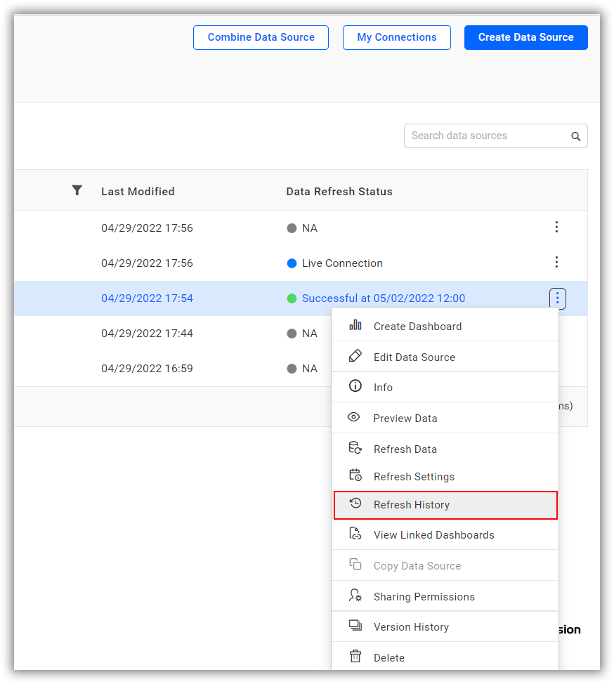 Refresh History
