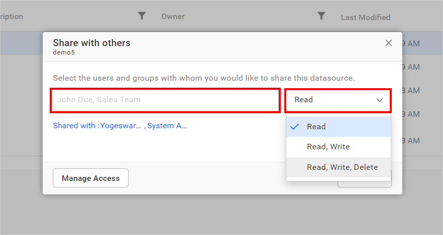 Share Data source