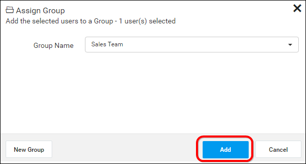 Assign existing group to selected users