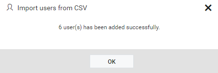Import from CSV - Success Message