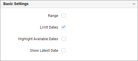 basic settings of date picker