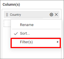 Configuring widget filters