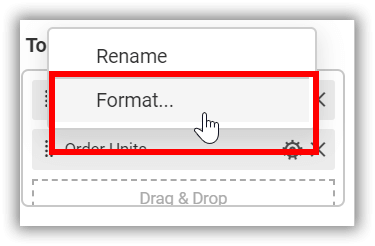 Measure formatting option