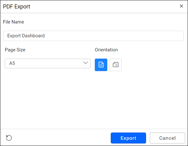 Export PDF orientation