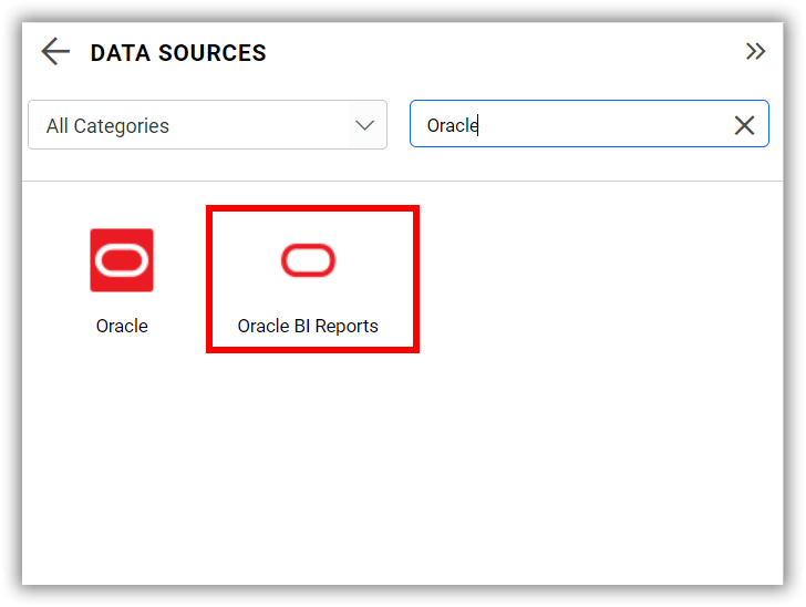 Select the Oracle BI reports data source