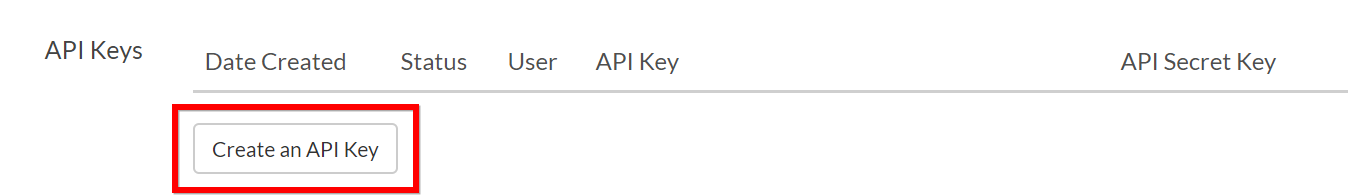 Manage API keys