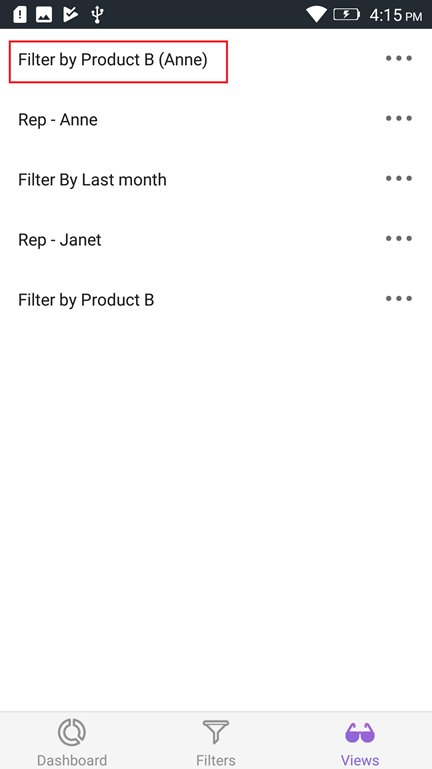 apply filter from list