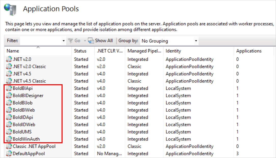 Application pool