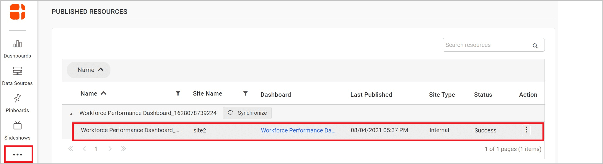 How to publish dashboard in Target Tenant