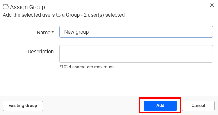 Assign new group to selected users