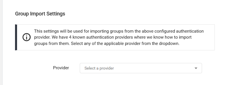 OAuth setting provider option