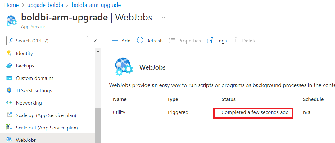 Webjobs success