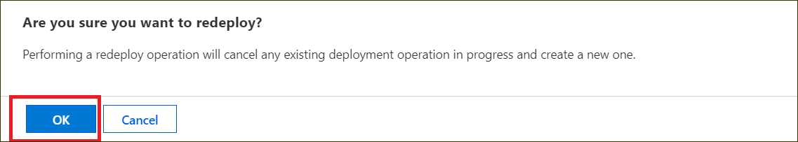 Deployment confirmation
