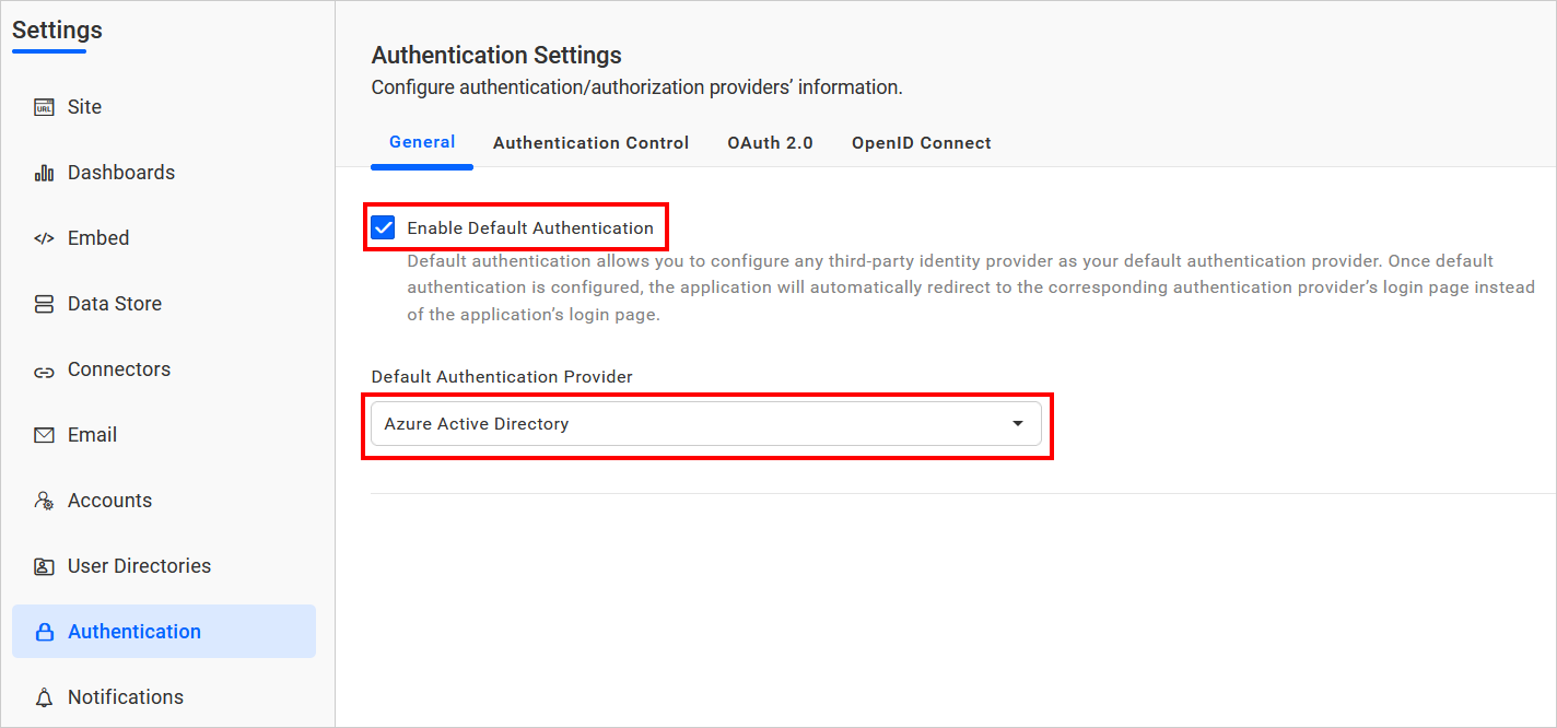 Enable  Azure Active Directory Default Authentication