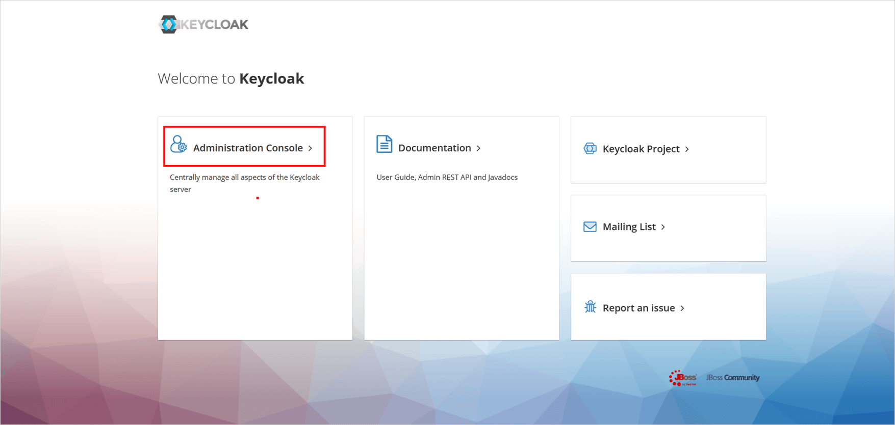 Keycloak Admin console