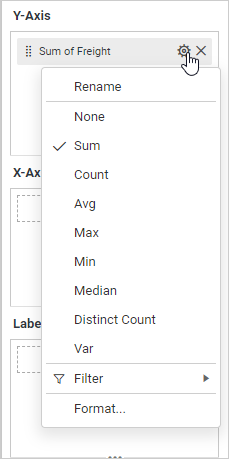 Numeric field settings menu