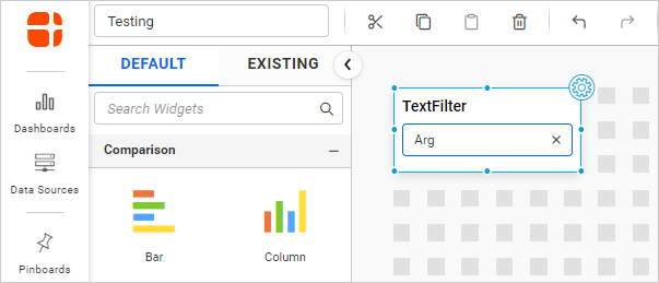 TextFilter Initial Selection