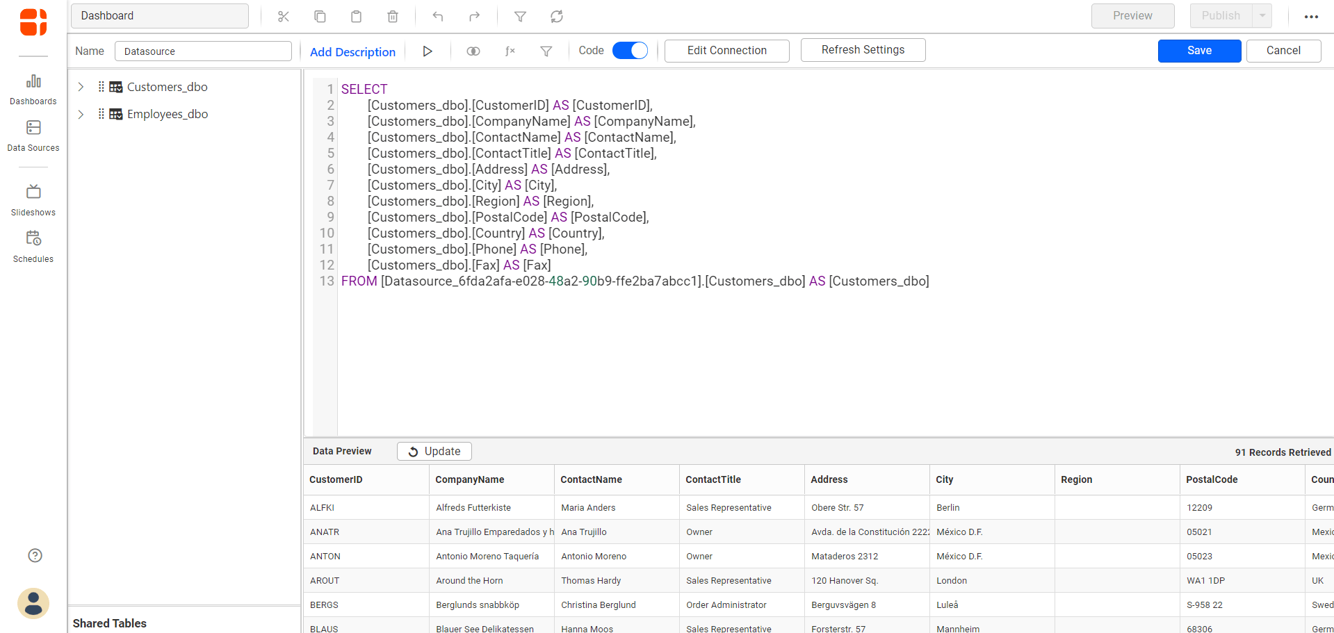 Codeview mode