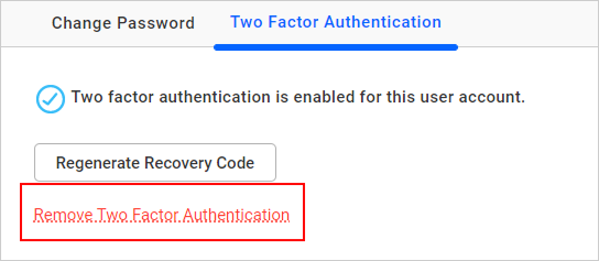 Two Factor Authentication remove