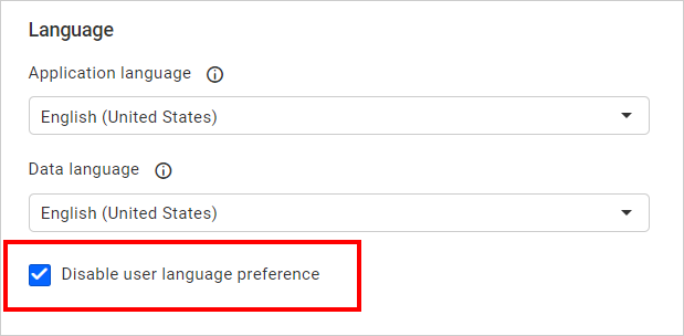 Disable user Language Preference