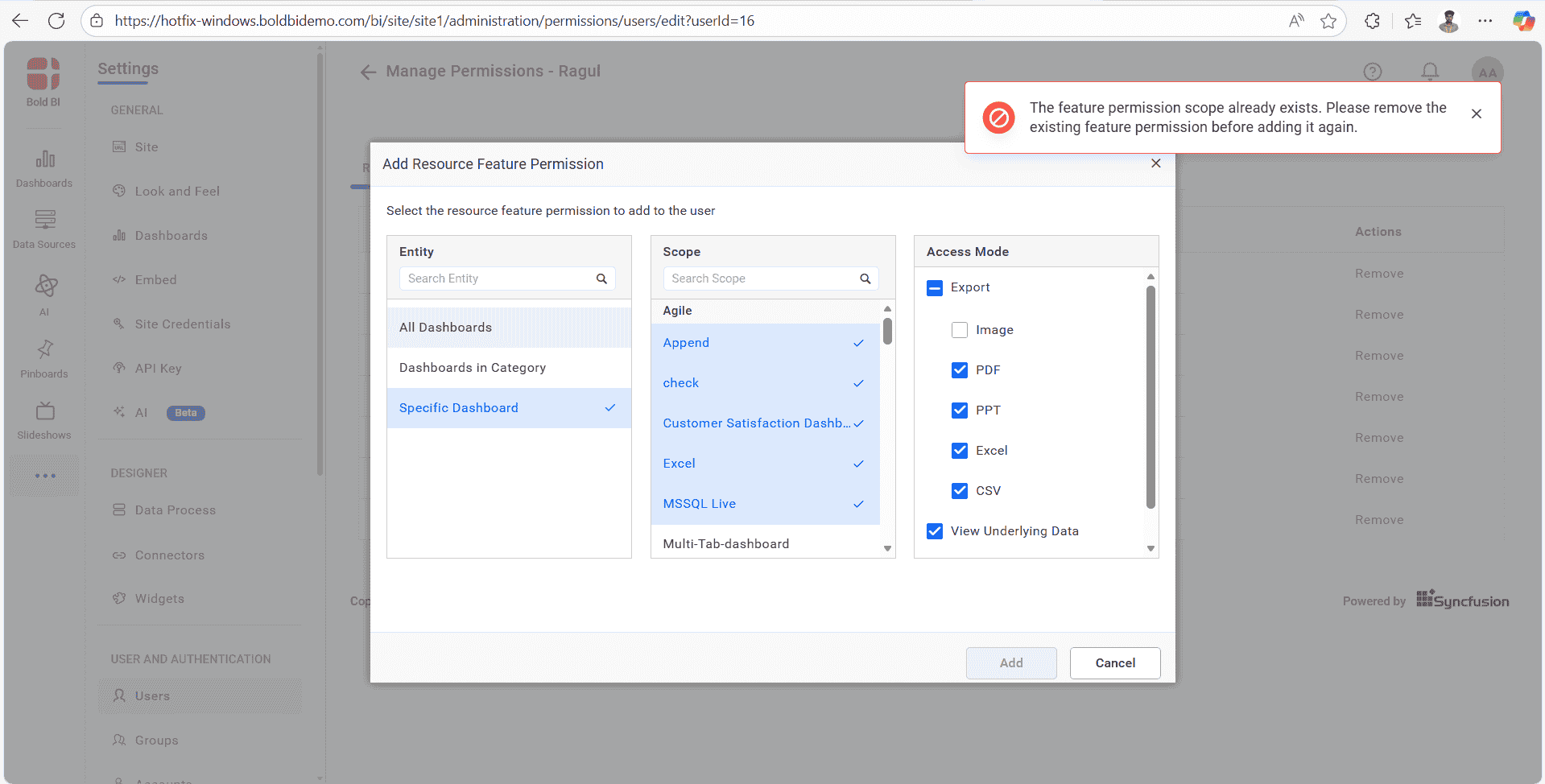 Dashboards in Category