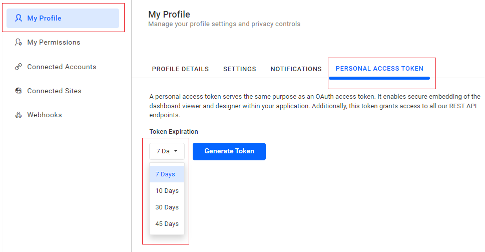 Access Token Tab