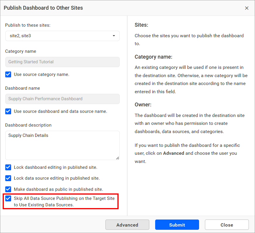 Skip Data Source Publish