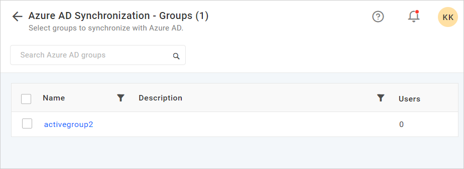Azure Active Directory Imported group list