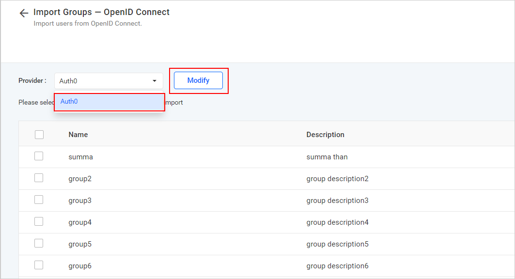 OpenId Authenticate setting page