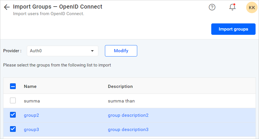 Import OpenId groups