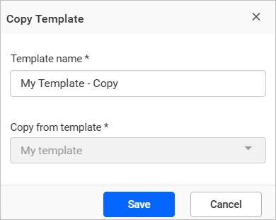 Copy templates Dialog