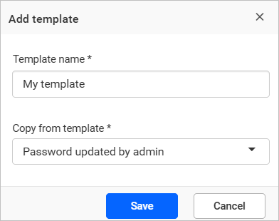 Create templates Dialog