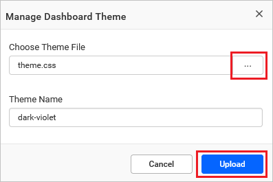 Upload dashboard theme