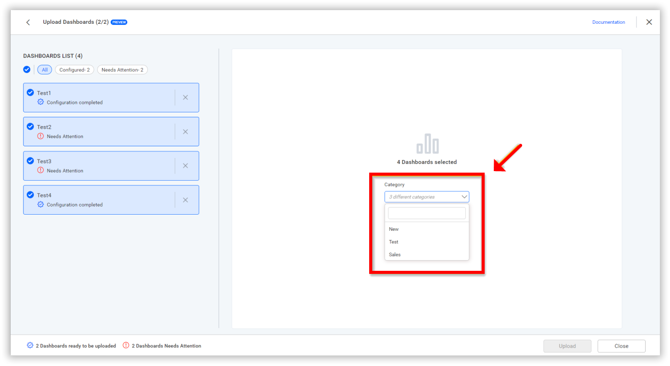 Bulk category select