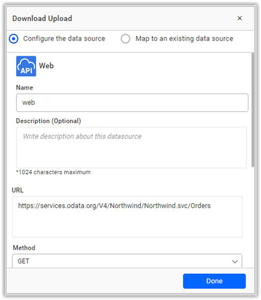 Web data source