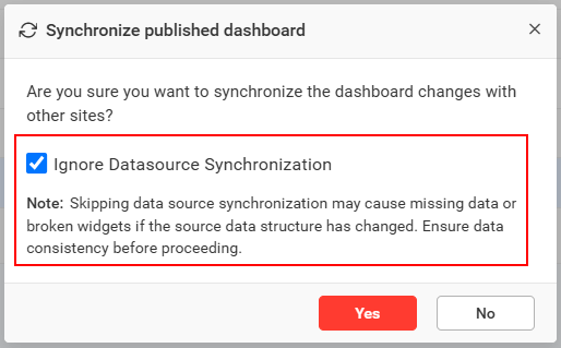 Disable Datasource Synchronize