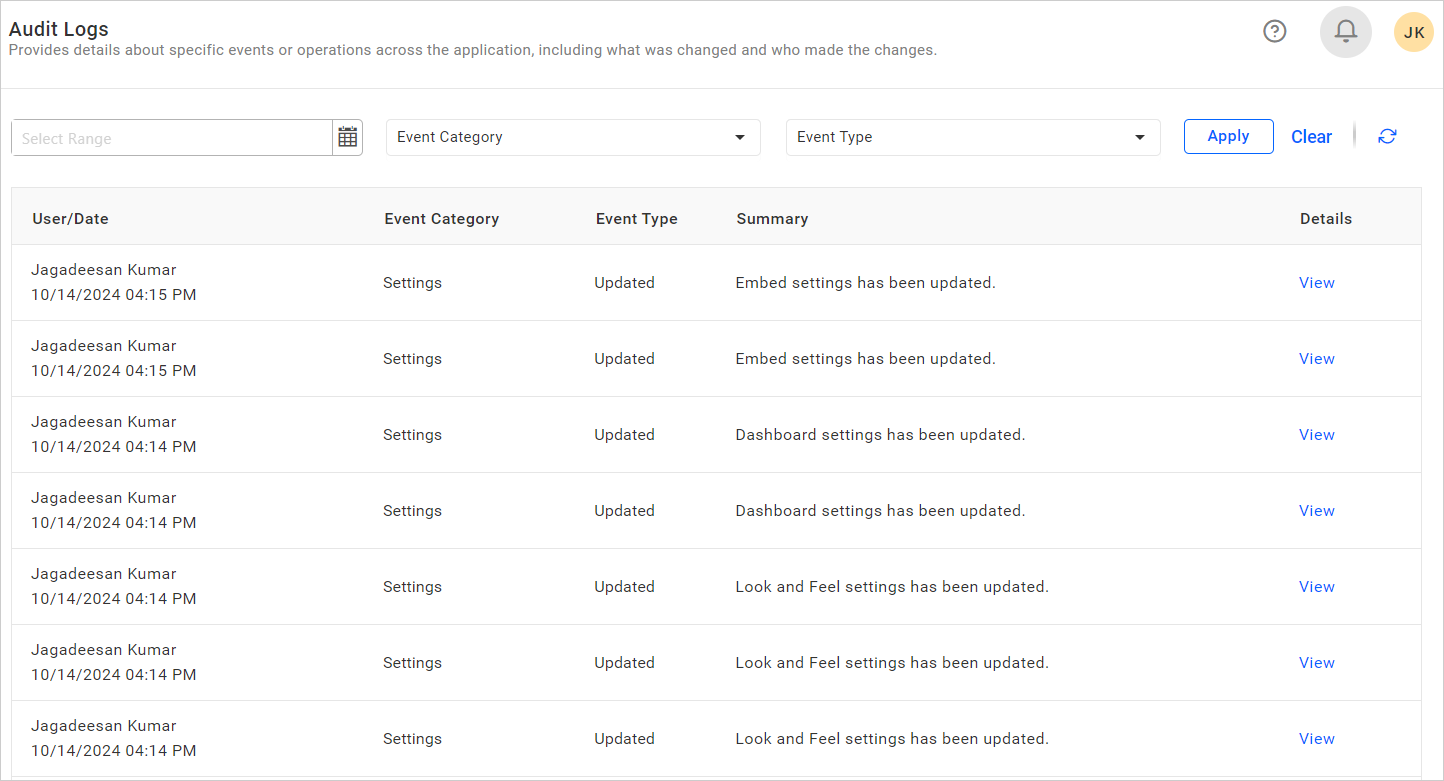 Activity Logs