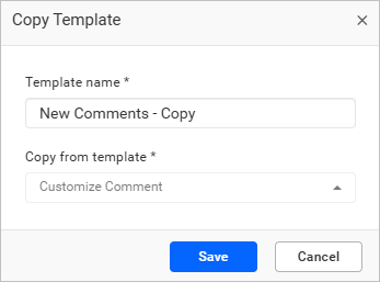 Copy templates Dialog