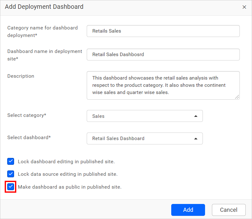 Make public the deployment dashboard dialog