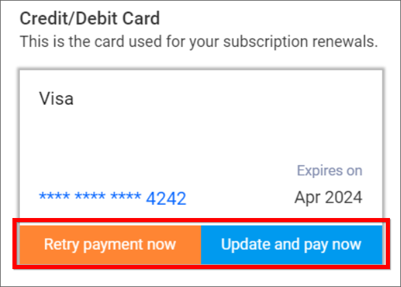 Retry payment