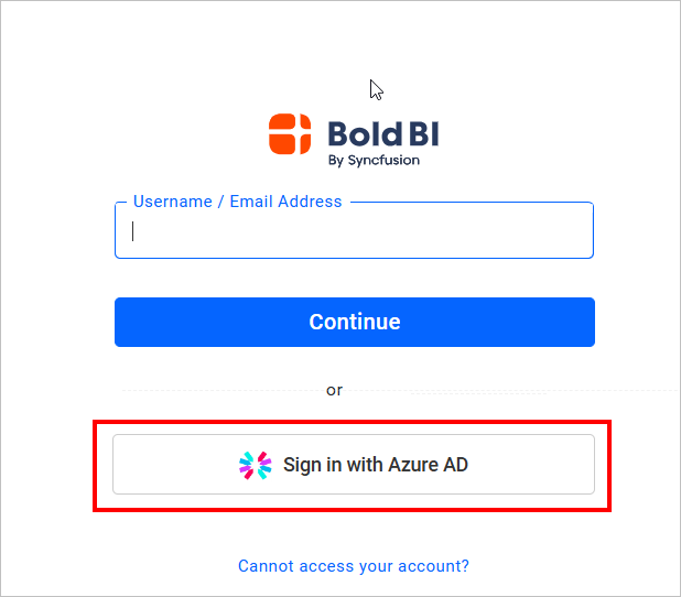 Azure AD Login Option