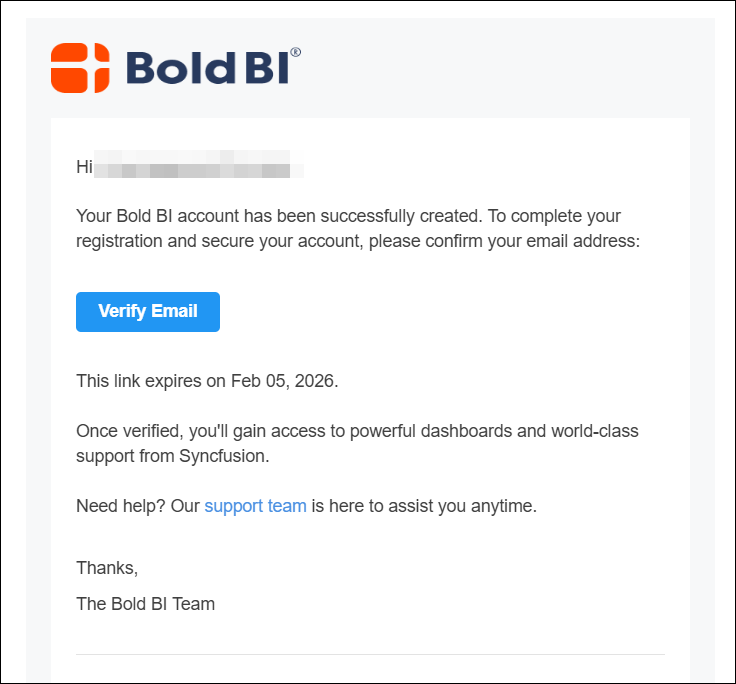 Bold BI Email Verification