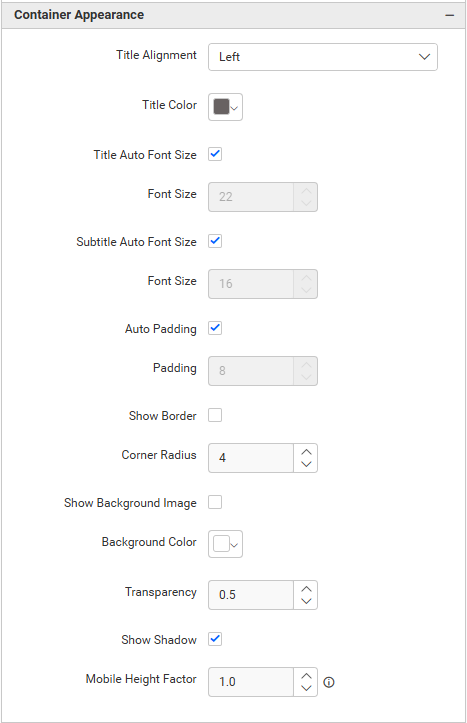 Container Appearance