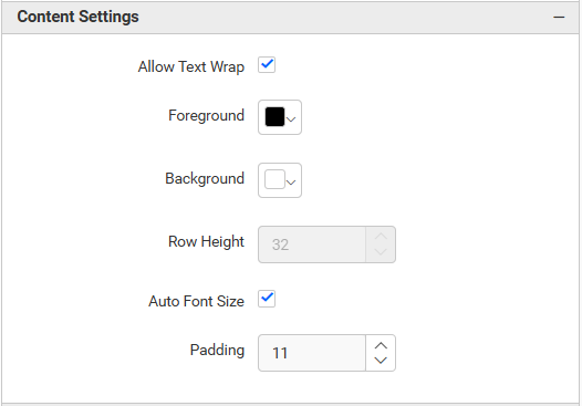 Grid Content Allow Text Wrap Option