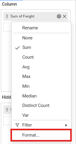 Measure format option