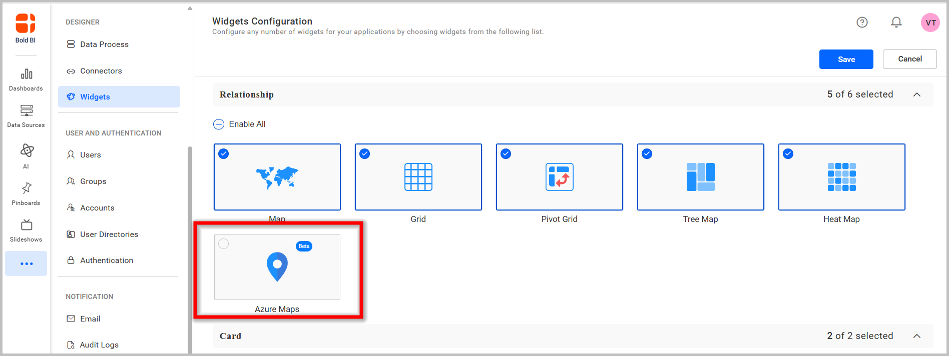 Widget Configuration Page