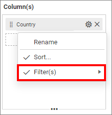 Combo-chart Column Filtering