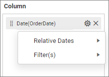 showing relative dates menu